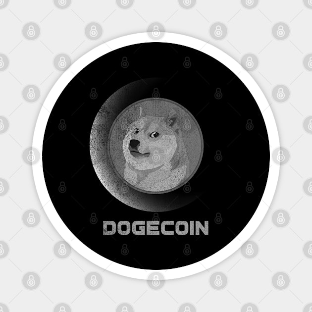 Vintage Dogecoin DOGE Coin To The Moon Crypto Token Cryptocurrency Blockchain Wallet Birthday Gift For Men Women Kids Magnet by Thingking About